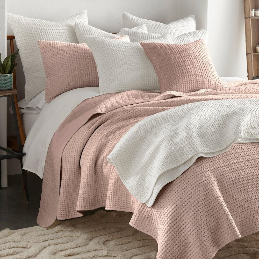 Levtex Mills Waffle 3-Piece King Quilt Set in Blush, , large