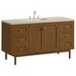 James Martin Laurent 60" Single Bathroom Vanity in Honey Oak with 3 cm Tajnar Eclos Top, Rectangular Sink and FreePower Wireless Charger, , large