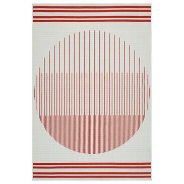 Surya Alfresco 5"11" x 8"10" Pearl, Garnet and Camel Indoor/Outdoor Area Rug, , large