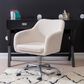 Linon Home Decor Rylen Office Chair with White Cushion in Silver, , large