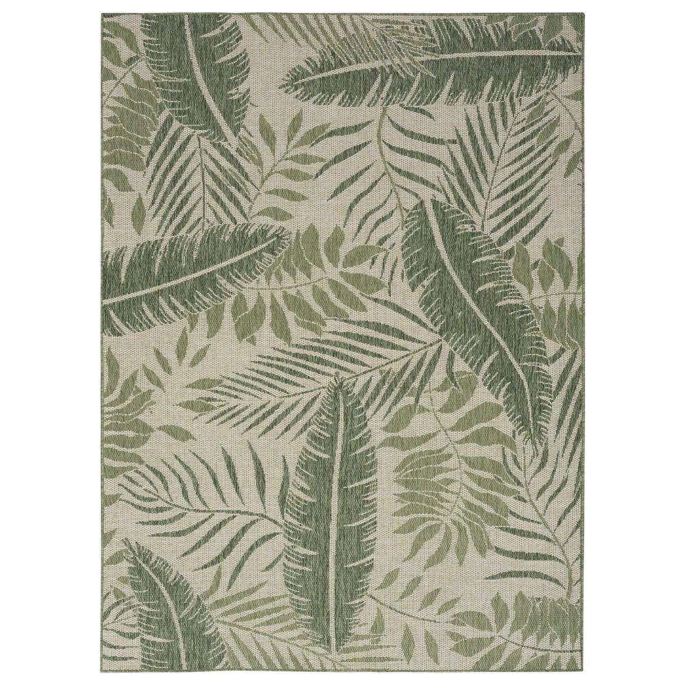 Nourison Garden Oasis GOA02 Ivory and Green 4" x 6" Indoor/Outdoor Area Rug, , large