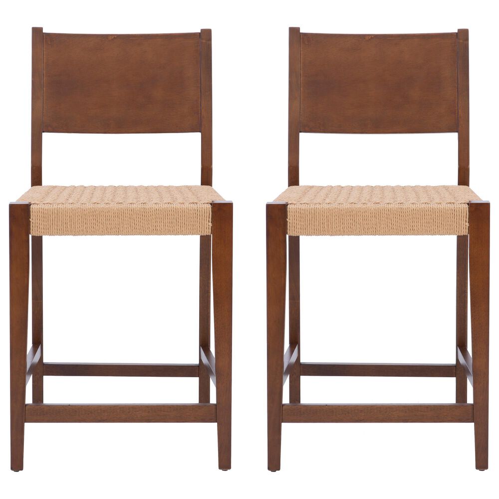 Linon Home Decor Cadence Counter Stool in Brown and Natural (Set of 2), , large