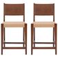 Linon Home Decor Cadence Counter Stool in Brown and Natural (Set of 2), , large