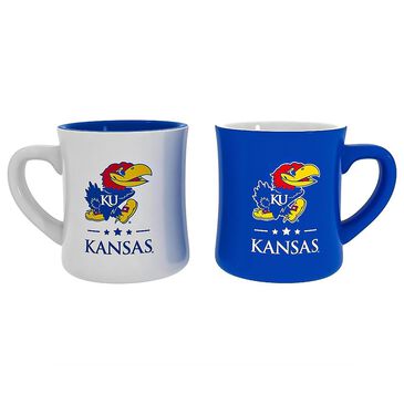 Cypress 2-Piece 10 Oz University of Kansas Ceramic Cup Set in White and Blue, , large