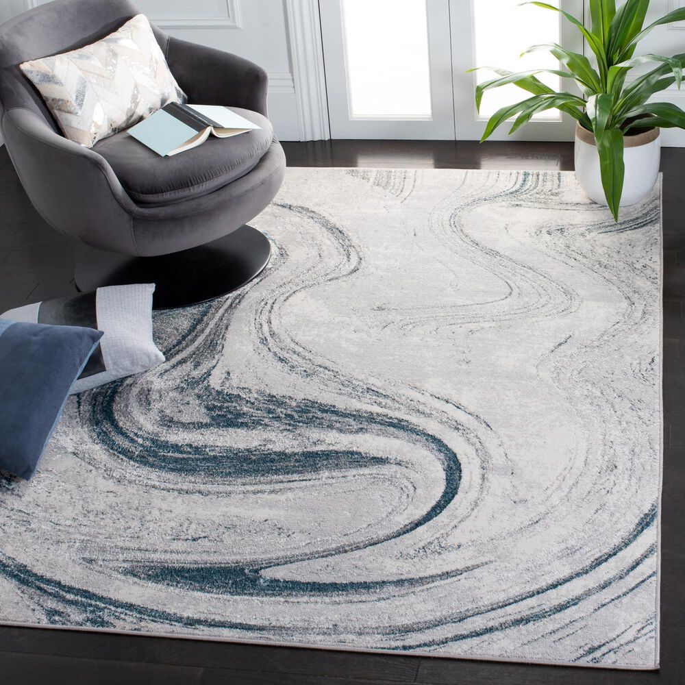 Safavieh Orchard  4&#39;5&quot; x 6&#39;5&quot; Grey and Blue Area Rug, , large
