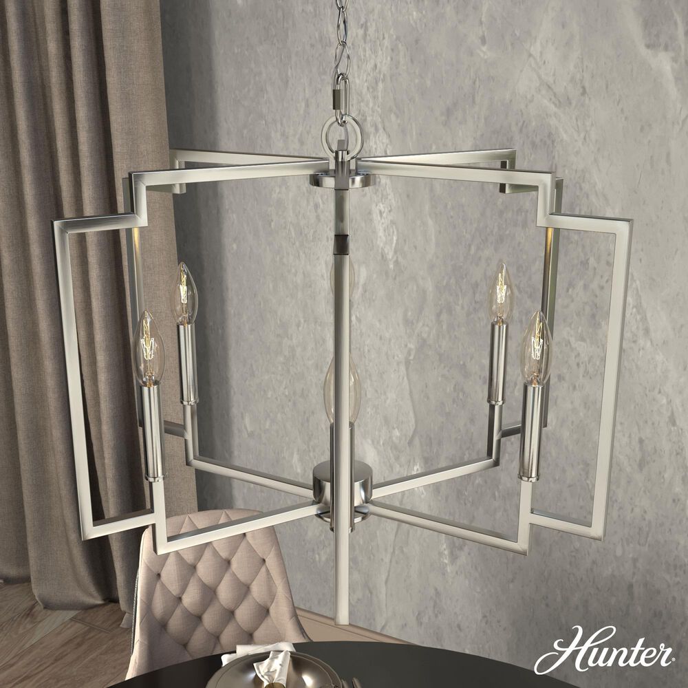 Hunter Zoanne 24&quot; 6-Light Chandelier in Brushed Nickel, , large