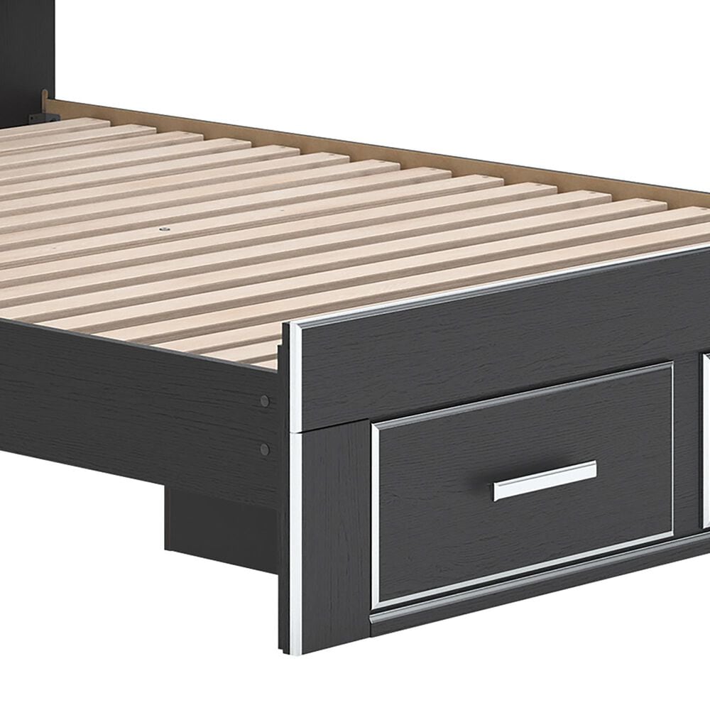 Ashley Zuraleus Queen Upholstered Storage Bed in Matte Black and Chrome, , large