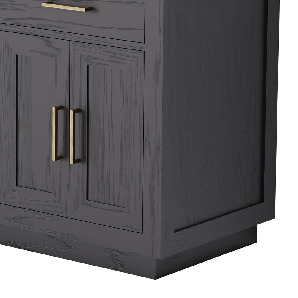 Lexora Home Abbey 60&quot; Double Bathroom Vanity in Black Oak with 2 cm White Carrara Marble Top and Rectangular Sinks, , large