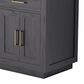 Lexora Home Abbey 60" Double Bathroom Vanity in Black Oak with 2 cm White Carrara Marble Top and Rectangular Sinks, , large