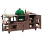 HOMLUX 75.4" Outdoor Kitchen Island with Sink, Solid Wood Outdoor Grill Cart for XL Green Egg Grills, Rolling Outdoor Bar Cart with Stainless Steel Top, for Pizza Prep & BBQ, Brown, , large