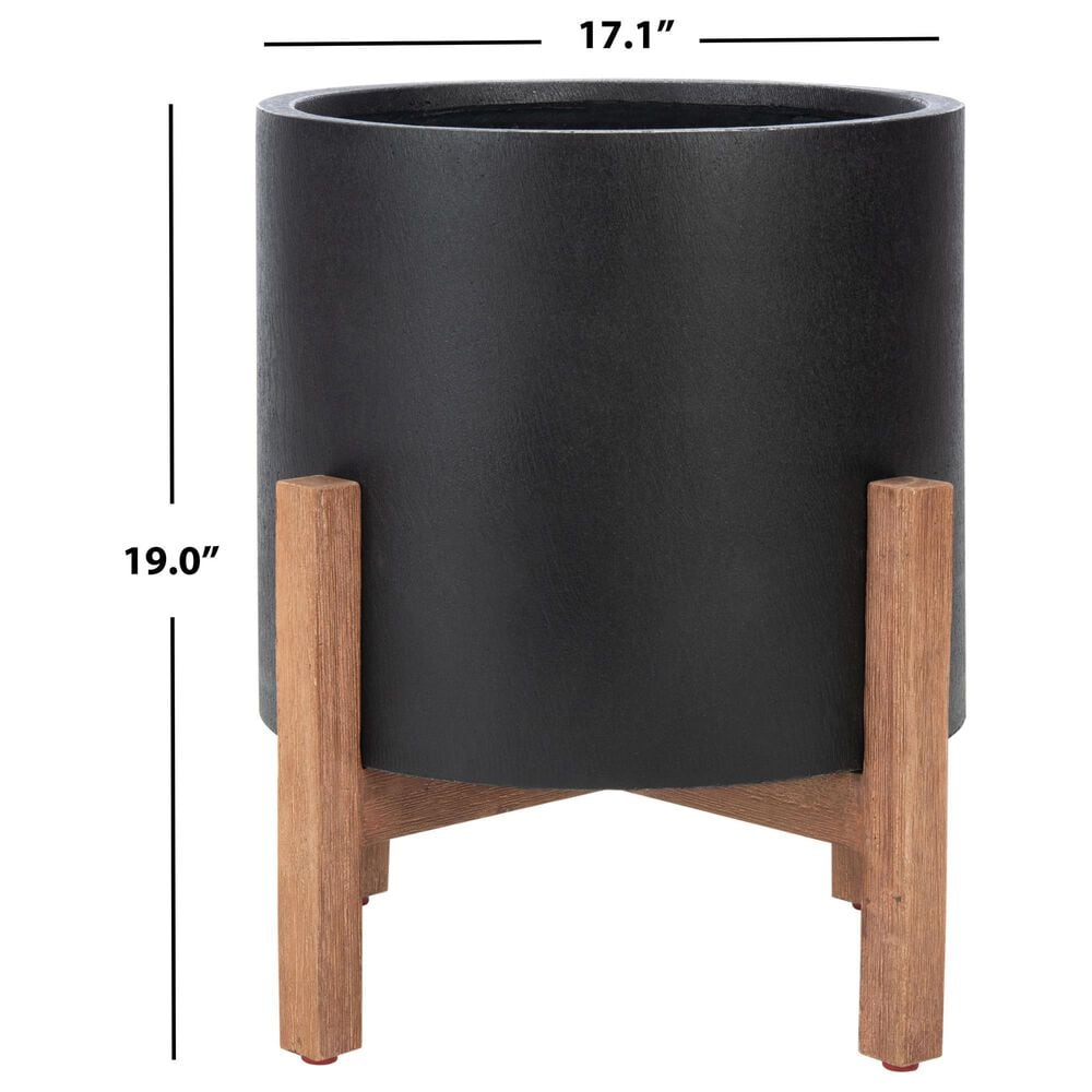 Safavieh Jesper Patio Planter in Natural/Black, , large