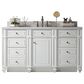 James Martin Vanities Bristol 36" Single Bathroom Vanity in Bright White with 3 cm Arctic Fall Solid Surface Top and Rectangular Sink, , large