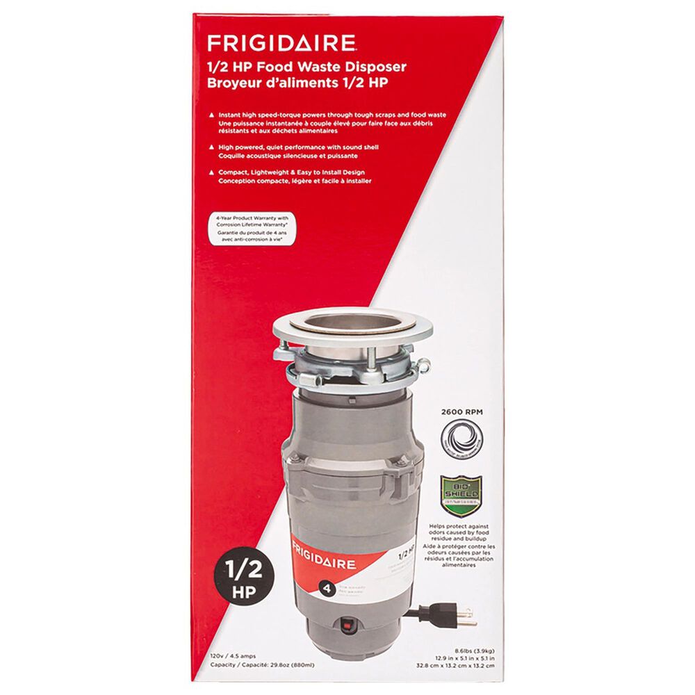 Frigidaire 1/2 HP Corded Disposal in Stainless Steel and Gray, , large