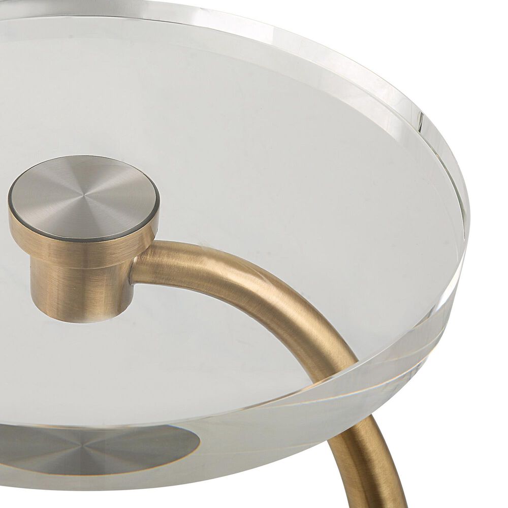 Uttermost Waveney Drink Table in Antique Brass, , large