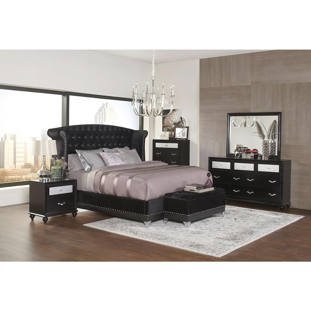 Pacific Landing Barzini Queen Bed in Black/Chrome, , large