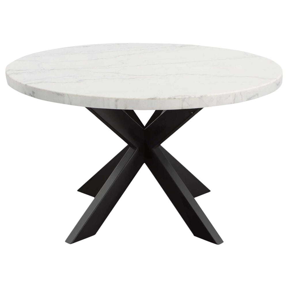 Steve Silver Xena 5-Piece Round Dining Set in White and Ebony, , large