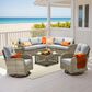 HOMLUX 9-Piece Patio Conversation Set with Illuminated Table in Light Gray, , large