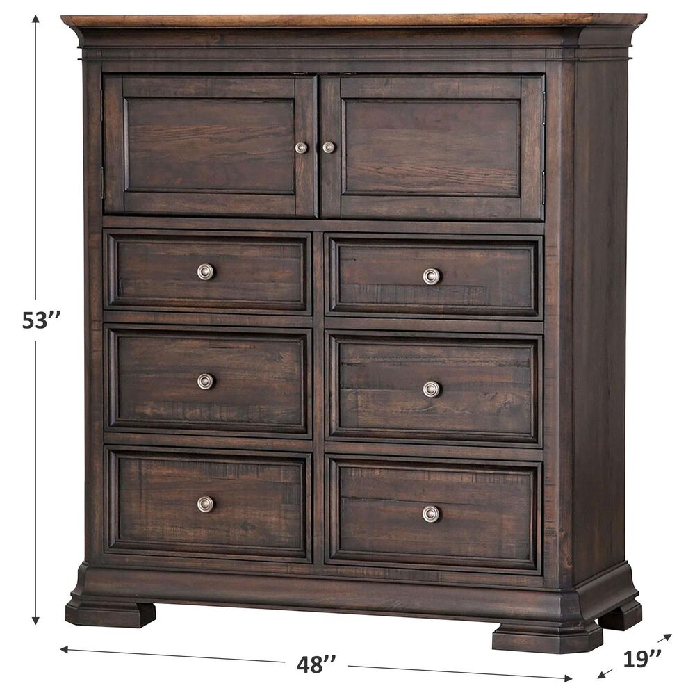 Napa Furniture Design Grand Louie 6-Drawer Dresser with 2-Door in Ebony and Wheat, , large