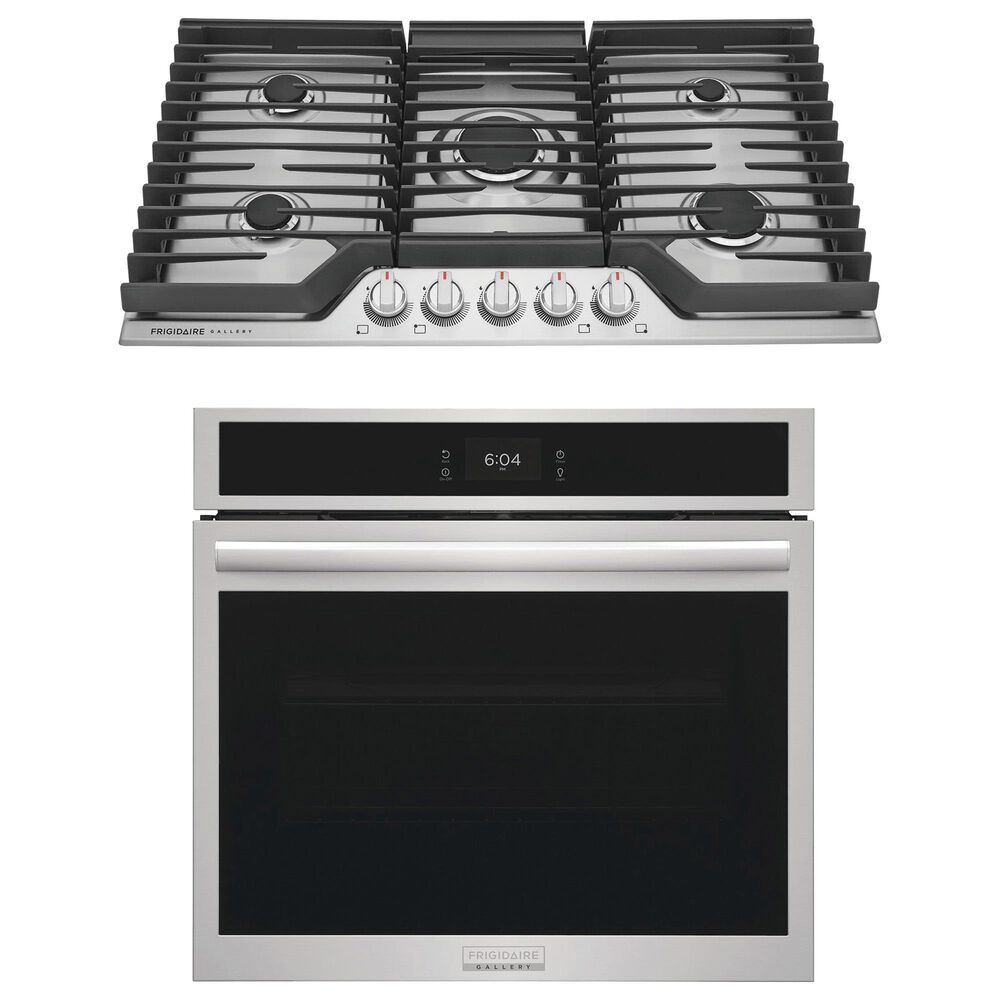 Frigidaire Gallery 2-Piece Kitchen Package with 30" Single Electric Wall Oven and 36" Gas Cooktop in Stainless Steel, , large