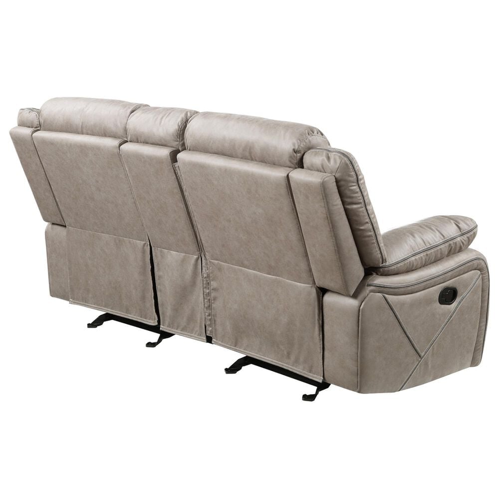 Steve Silver Tyson Manual Reclining Glider Console Loveseat in Grey, , large