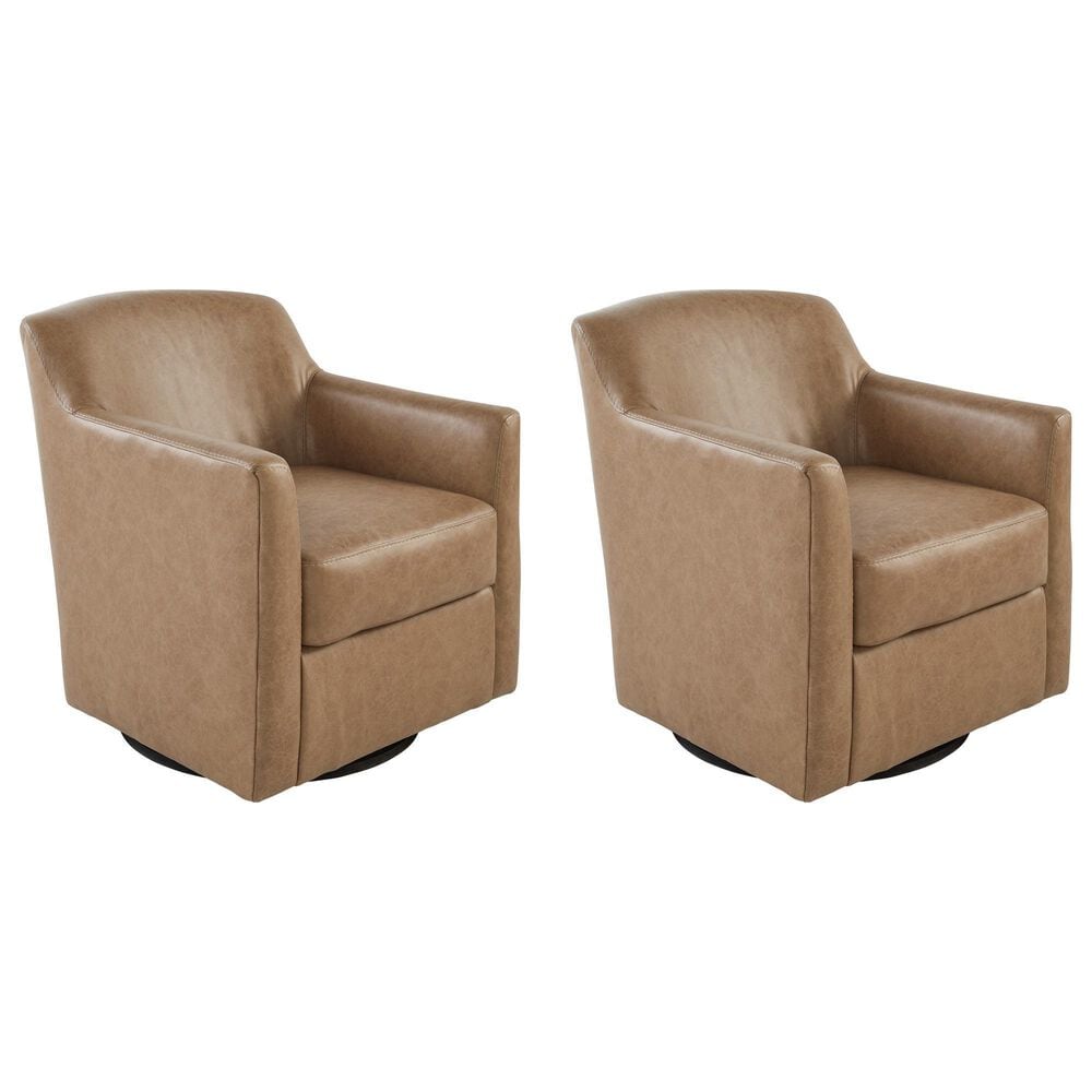 Ashley Bradney Swivel Accent Chair in Tumbleweed (Set of 2), , large