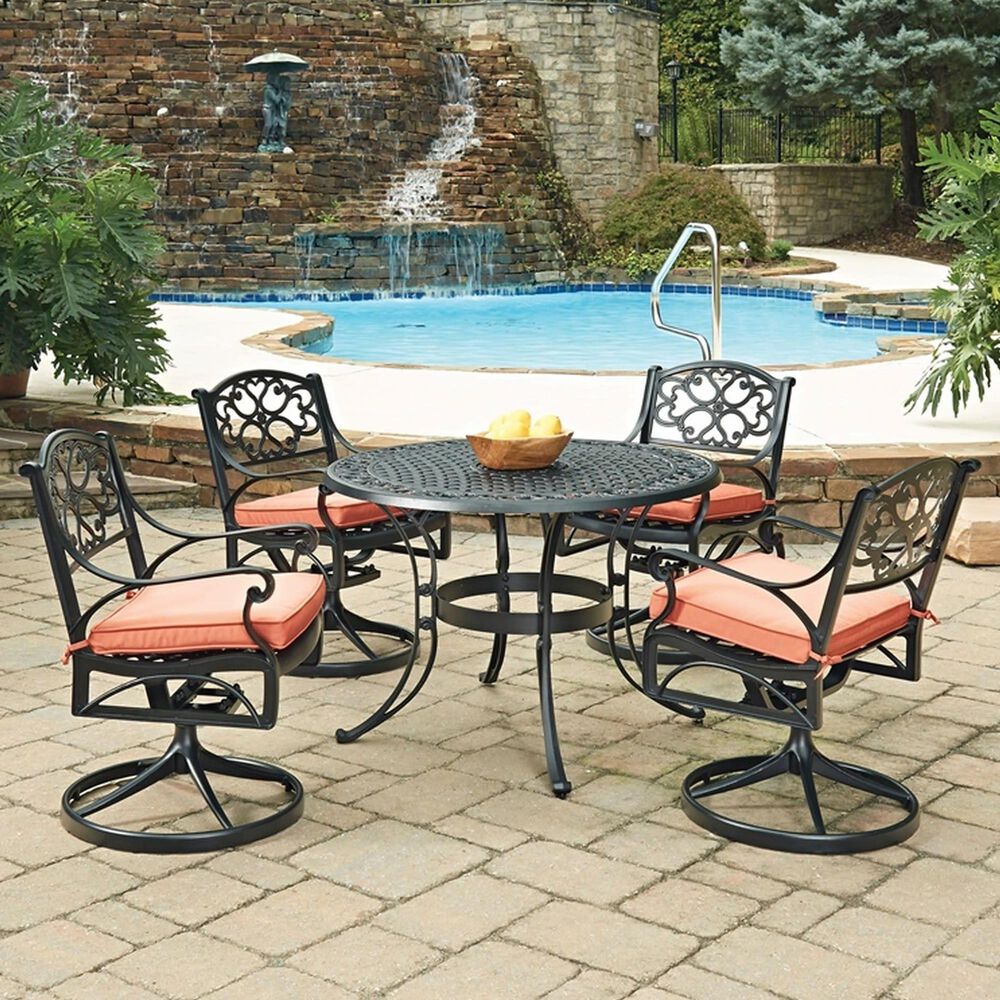 Homestyles Sanibel 5-Piece 42" Dining Set in Black, , large