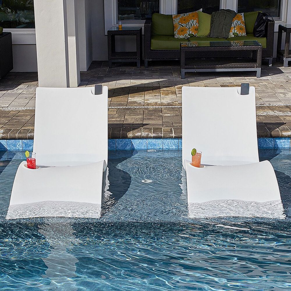 Floating Luxuries Kai Shelf Lounger in White &#40;Set of 2&#41;, , large