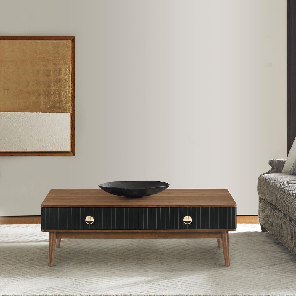 Blue River Amigo Coffee Table in Black/Walnut, , large