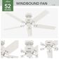 Hunter Windbound 52" Outdoor Ceiling Fan in Matte White, , large