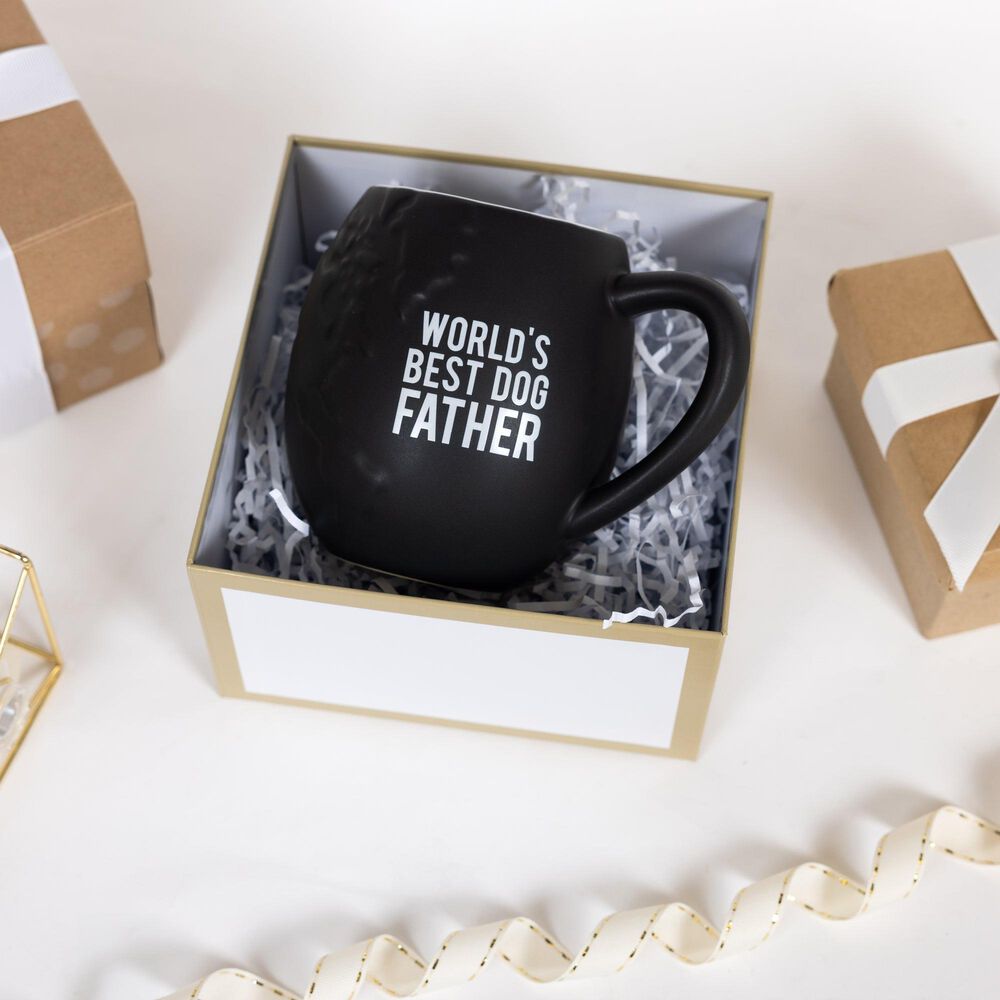 Pavilion World&#39;s Best Dog Father 20 Oz Embossed Mug in Black and White, , large