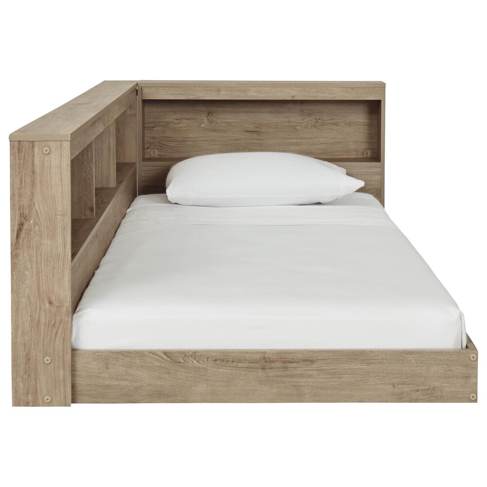 Ashley Oliah Twin Bookcase Storage Bed in Natural with USB Ports, , large