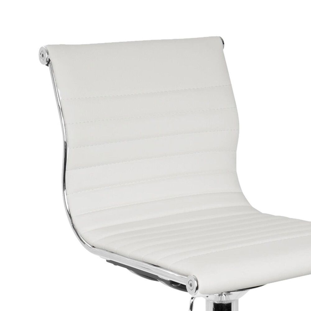 Lumisource Masters Swivel Adjustable Barstool with White Cushion in Chrome, , large