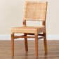 Baxton Studio Lesia Side Chair in Natural Brown and Walnut Brown, , large