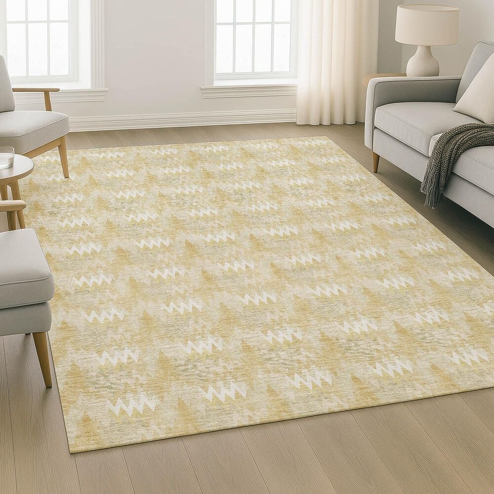 Dalyn Rug Company Soft Essentials Chevron Gold 9' x 12' Area Rug, , large