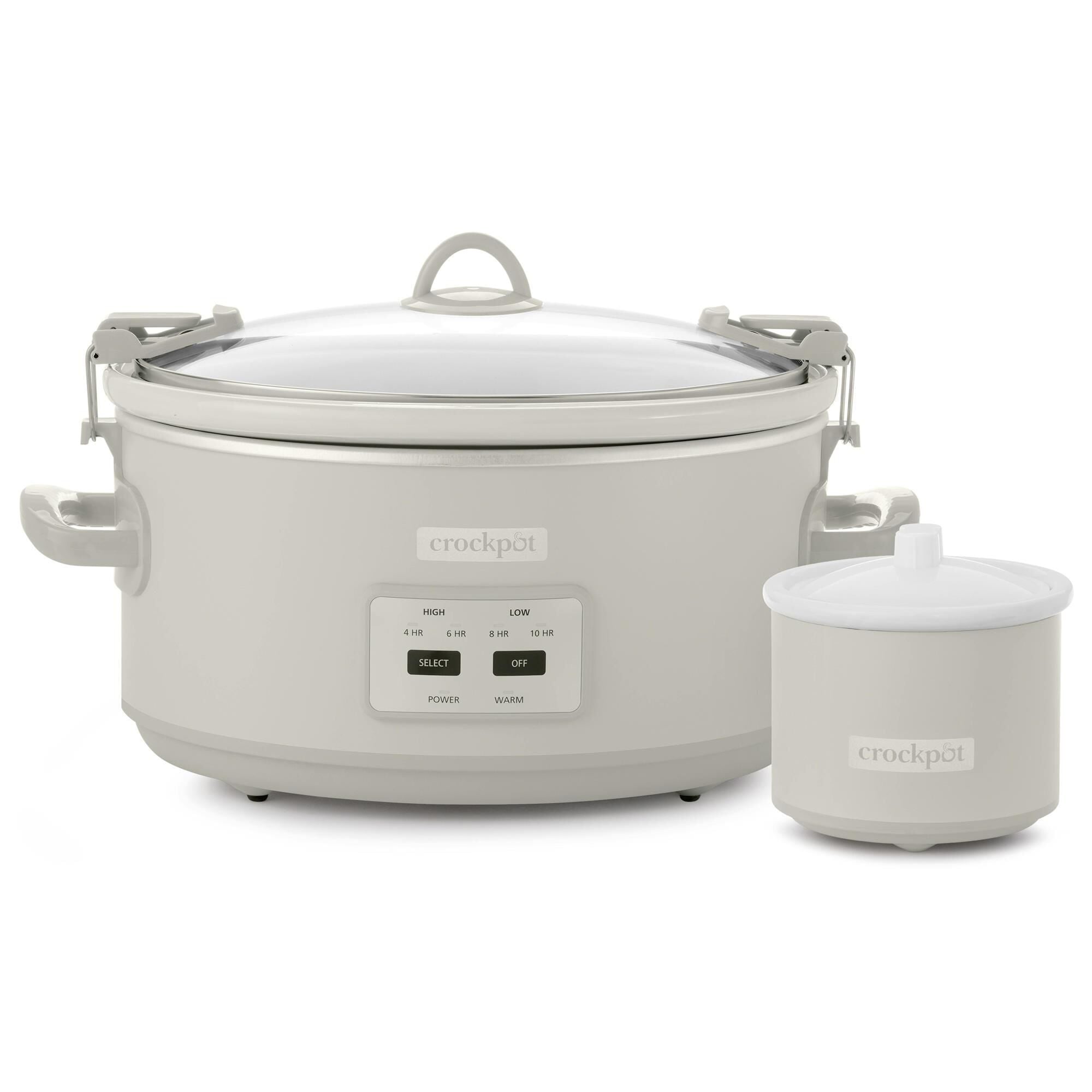 Crock-Pot - Crockpot 7 qt. Programmable Slow Cooker with Locking Lid and Little Dipper - Mushroom - Thumbnail 3