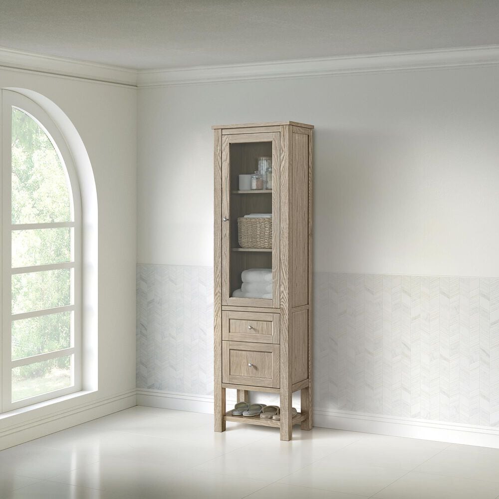 James Martin Vanities Breckenridge 22&quot; Linen Cabinet in Whitewashed Oak, , large
