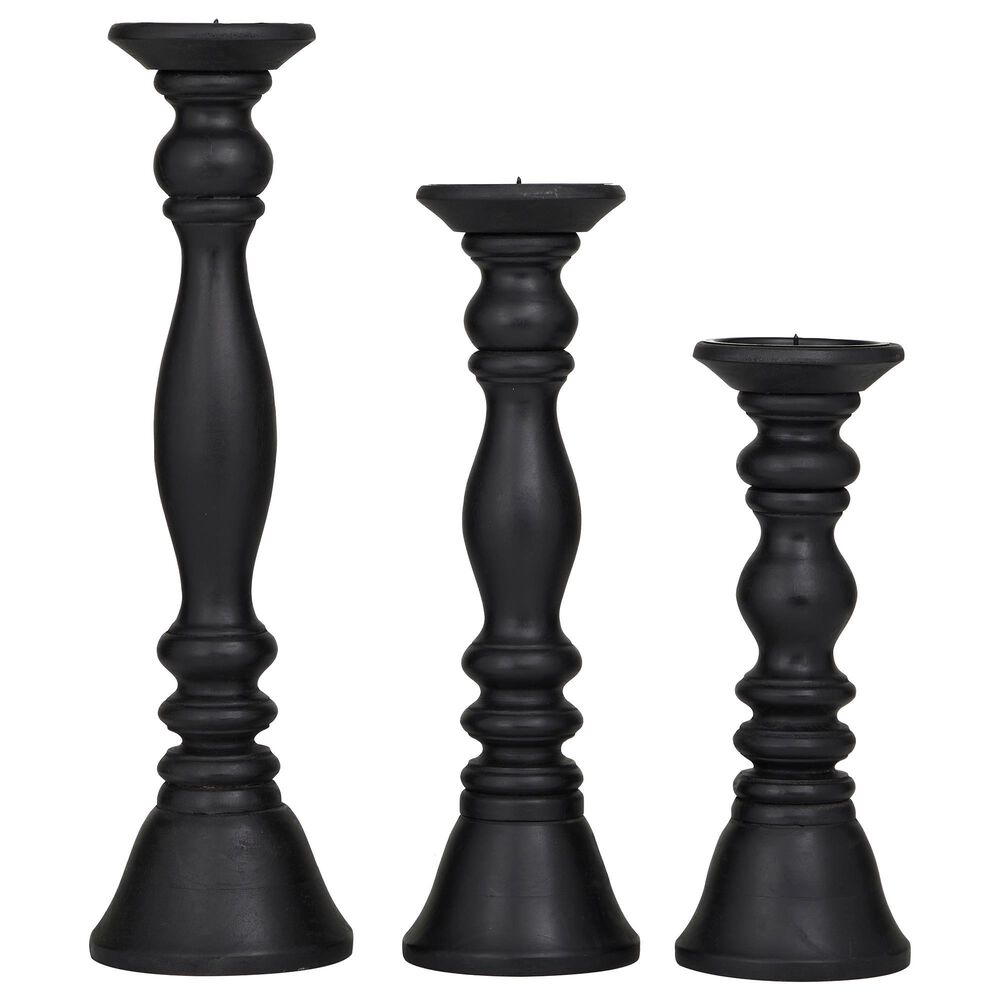 Maple and Jade Candle Holder in Black (Set of 3) NFM