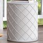Hearth and Haven Outdoor Round End Table with Diamond Lattice Texture in Antique White, , large
