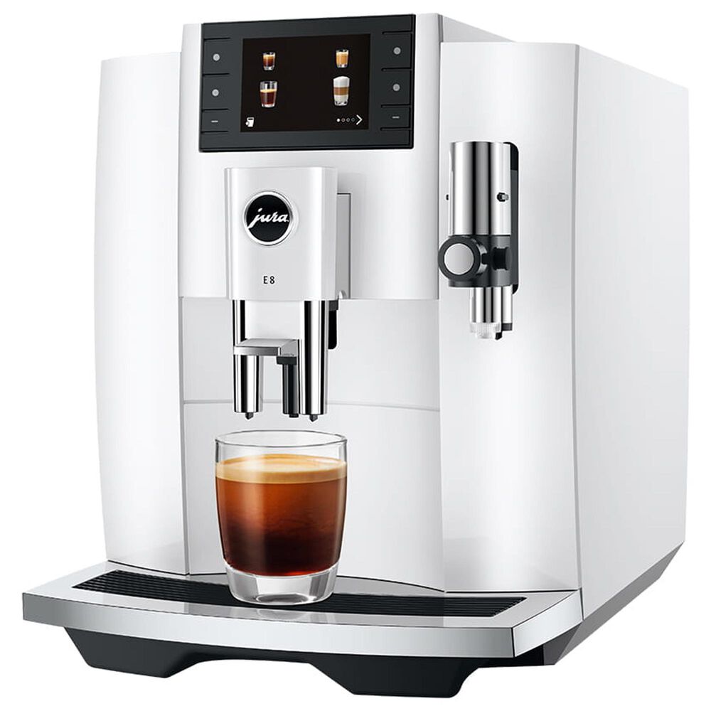 Jura E8 64 Oz Automatic Coffee Maker in Piano White, , large