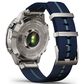 Garmin MARQ 2 Captain AMOLED Smartwatch Silver Grade 5 Titanium Bezel Case with Blue Nylon Band, , large