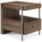 Nicolette Home Baxton Rectangular End Table in Sienna Ridge and Brushed Pewter, , large