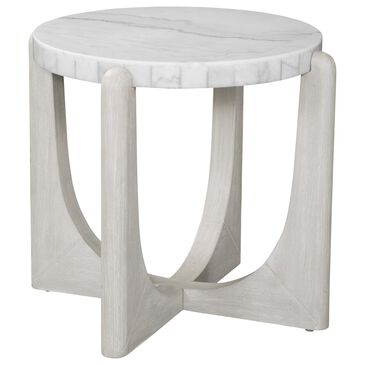 Bassett Gavin Round End Table in Driftwood and White, , large