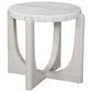 Bassett Mirror Gavin Round End Table in Driftwood and White, , large