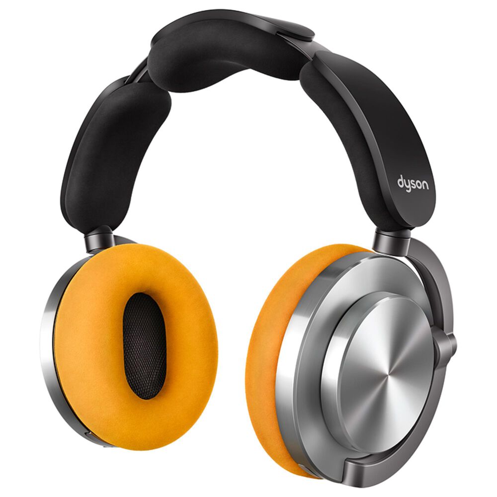 Dyson OnTrac Wireless Over-Ear Headphones with Chrome Yellow Ear Cushions in Aluminum, , large