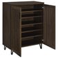 Coaster Brixton 6-Shelf Shoe Storage Cabinet in Smoked Oak and Black, , large
