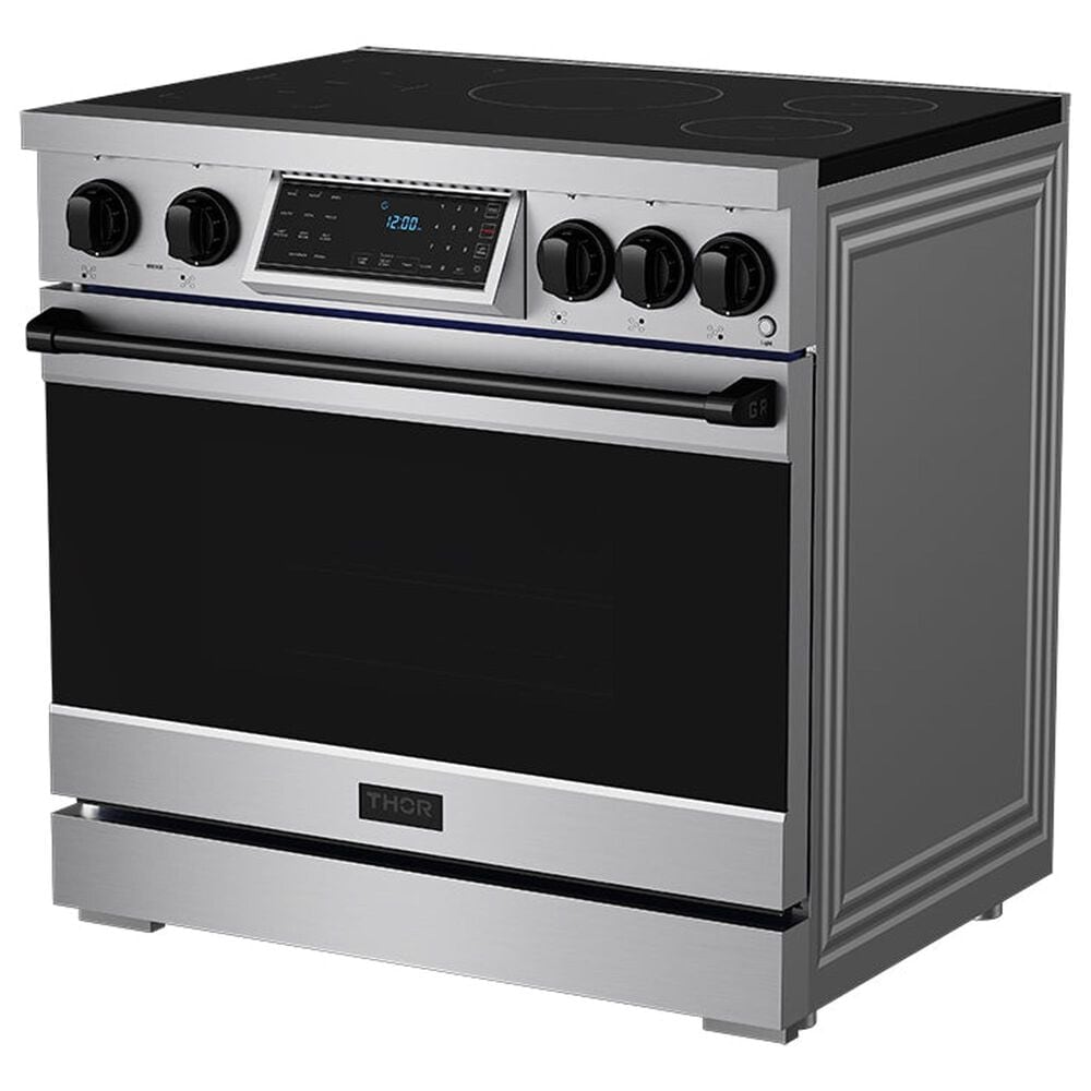 Thor Kitchen Gordon Ramsay 6 Cu. Ft. Professional Induction Range with Black Handle Kit in Stainless Steel, , large