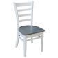 International Concepts Modern Farmhouse Solid Wood Emily 3-Piece Dining Set in White/Heather Gray, , large