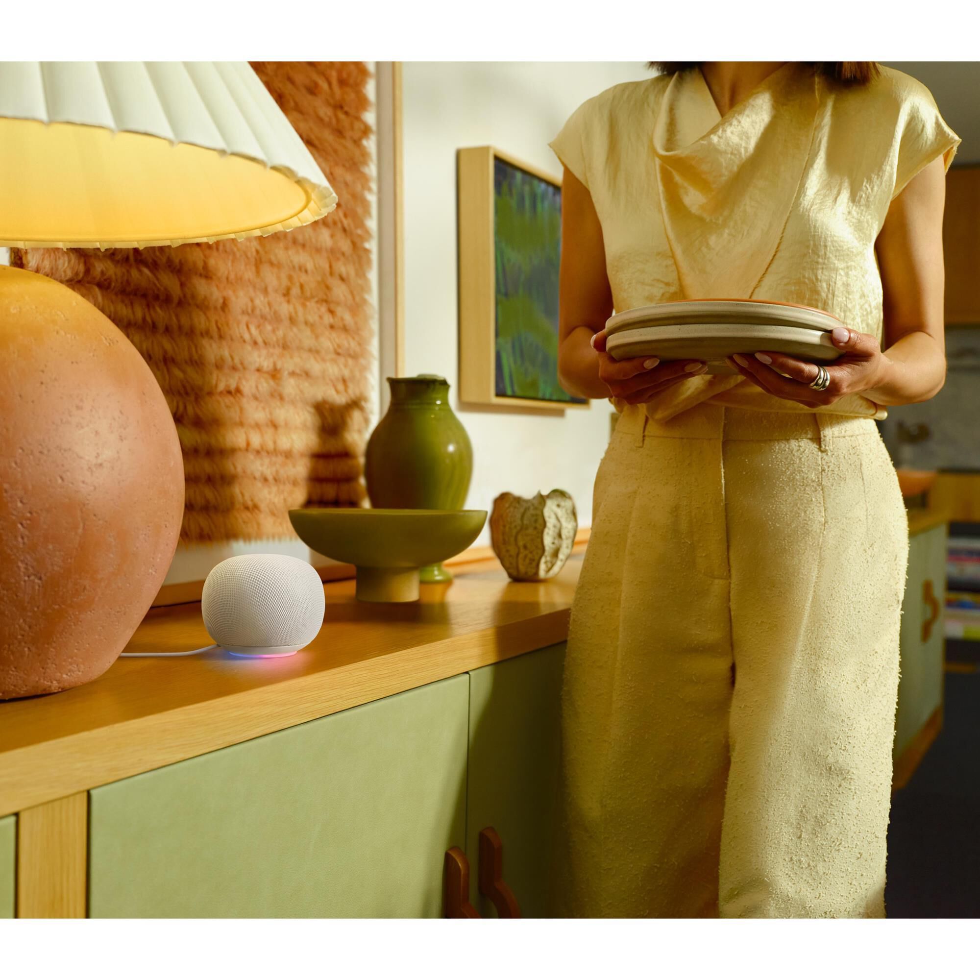 Google Home Speaker with Gemini in Porcelain