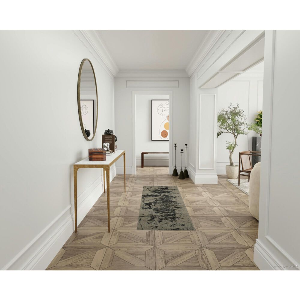 Nourison Maxell Grey and Ivory 2&#39;2&quot; x 7&#39;6&quot; Runner, , large