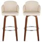 LumiSource Dahlia Swivel Bar Stool with Cream Faux Leather Upholstery in Walnut and Chrome (Set of 2), , large